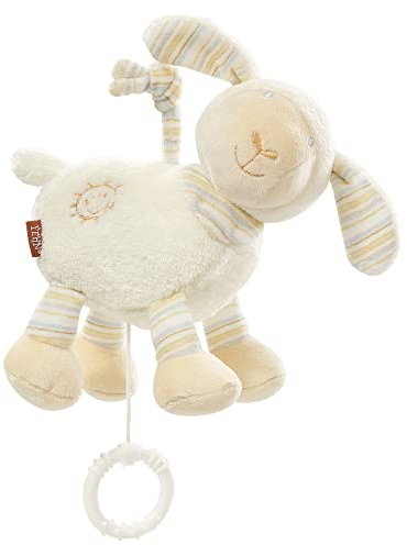 Fehn Spieluhr Baby Einschlafhilfe Schaf - Kuscheltier mit sanfter Einschlafhilfe Melodie Guten Abend, gut´ Nacht - Babyspielzeug für Unterwegs und Zuhause - Musikspielzeug für Babys und Kleinkinder