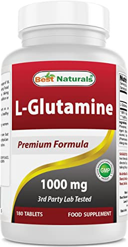 Best Naturals L-Glutamine 1000 mg 180 Tablets - Glutamine Fuel for Workout & Supports Muscle Recovery from Workouts (180 Count (Pack of 1))