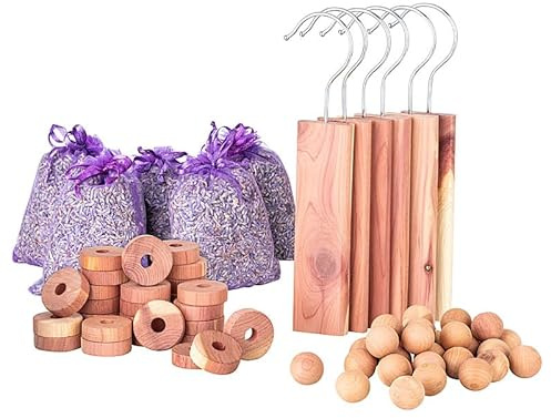 Pampido Bio Mottenschutz aus Zedernholz – 71 Stück – Natürliche Mottenabwehr gegen Kleidermotten im Kleiderschrank – Mottenfalle Schutz für Schrank, Wohnung Kleidung – Naturprodukt ohne Chemie