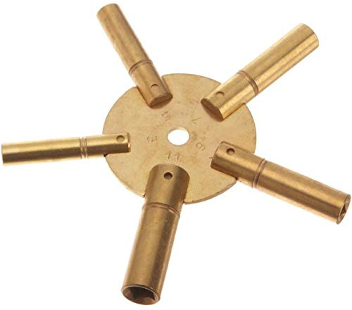 Brass Blessing Grande: 5 tamaños de llaves de reloj, reloj de 5 puntas, herramientas de bobinado de números ODD (5186)