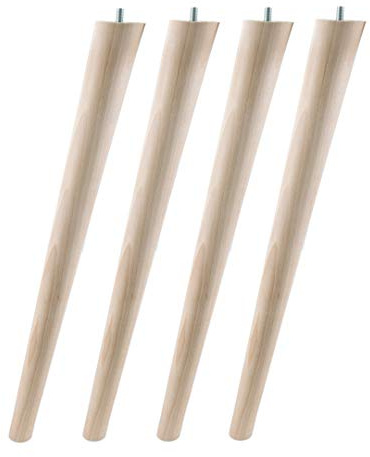 Unbekannt 4X Sofafüße Holzfüße Möbelfüße Beine aus Buche, mit Zubehör L. 10-45 cm Schräg (Schräg Länge 45cm)