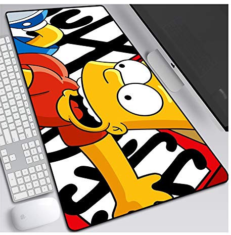 The Simpsons Anime Alfombrillas de Ratón - Gaming Mousepad 800x300mm, 3mm Base de Goma Antideslizante, Superfície con Textura Especial, Compatible con ratón láser y óptico, para PC y Laptop, A