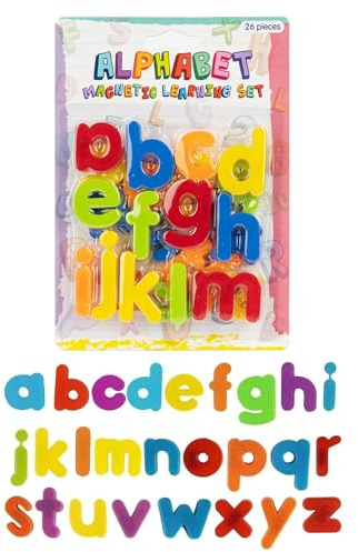 D.A.Y. Republic Magnetische Kühlschrank-Buchstaben, Zahlen und Symbole für Kinder, Lern-ABC, Alphabet, Lernspielzeug, Zuhause, Schulspiele (26 magnetische Kleinbuchstaben)