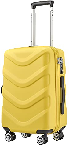 STRATIC Arrow 2 Hartschalen-Koffer Trolley Reisekoffer Rollkoffer 4 Rollen TSA-Zahlenschloss, Getränkehalter, Größe S, Gelb