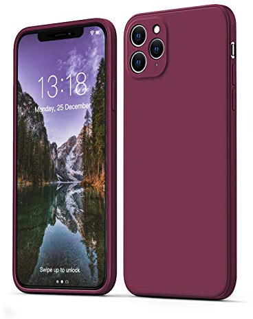 GOODVISH Hülle für iPhone 11 Pro Ultra Dünn Silikon Kameraschutz, Weinrot