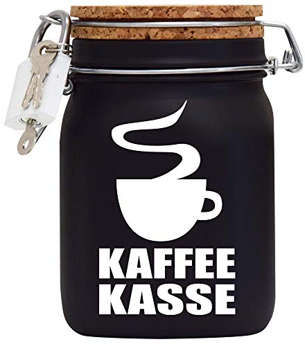 Spardose Kaffeekasse Geld Geschenk Idee Schwarz L