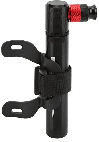 Hapivida Mini Fahrradpumpe, 120 Psi Tragbare Fahrradpumpe Alle Ventile,Fahrradreifenpumpe mit integriertem Ventil für Straße, Mountainbikes(Schwarz)