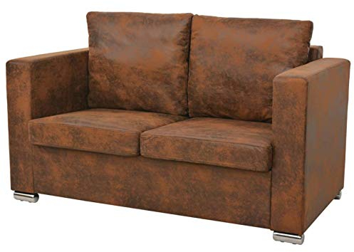 MOONAIRY 2-Sitzer Sofa, Bodensofa, Chaiselongue, Kleines Sofa, Couch, Cauchsofa, Relaxsofa, Sofas & Couches, Wohnzimmer Sofa, für Jugendzimmer, 137 x 73 x 82 cm Künstliches Wildleder