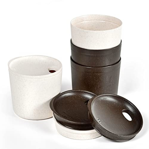 Light My Fire Kaffeebecher 4 Stück My Cup & Lid BIO-Plastikbecher 0,3L mit Deckel - BPA Frei Trinkbecher mit Deckel Becher Mehrweg