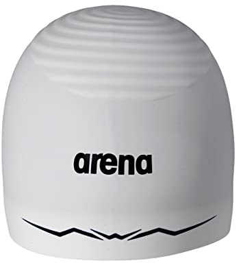 arena Aquaforce Wave - Cuffia da nuoto in silicone unisex da corsa per donne e uomini, per nuoto o allenamento, colore bianco, taglia M