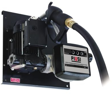 PIUSI Diesel-Tankstelle für feste Anlagen. Komplett mit Pumpe 56 l/min bei 230V/50Hz, 3-stelligem Durchflussmesser, automatischer Zapfpistole, 4 m Schlauch | ST Mit Zähler F00287P0A