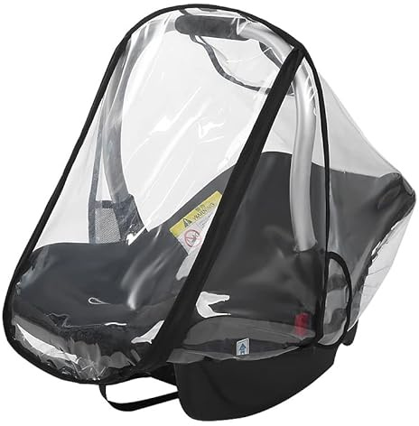 GizellMG Habillage de Pluie Universel Housse Siège auto avec Fenêtre Protection Pluie Robuste Couverture Anti-poussière étanche en EVA Coup de vent pour Poussette