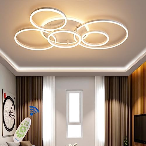 MyLjp LED Deckenleuchte Einfache Moderne Deckenlampe Dimmen Wohnzimmer Atmosphärische Rechteckige Deckenstrahler Aluminium Acryl Schlafzimmer Lampe Büro Spotleuchte Küche Stufenloses Weiß