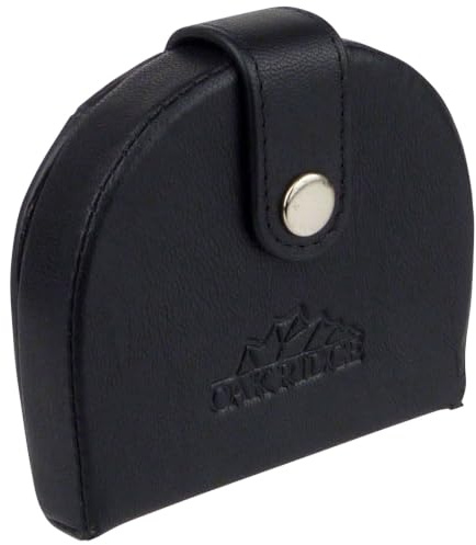 Oakridge Leather Mens Tray Coin Purse Pocket Size - Black