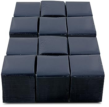 Pack de 1200 Servilletas de Papel Negras - Pequeñas e Individuales - Textura micropunto - Más Gruesas y Absorbentes - 10 x 10 cm Plegadas - Hostelnovo - CONTIENE ARTÍCULO DE MENAJE ALEATORIO