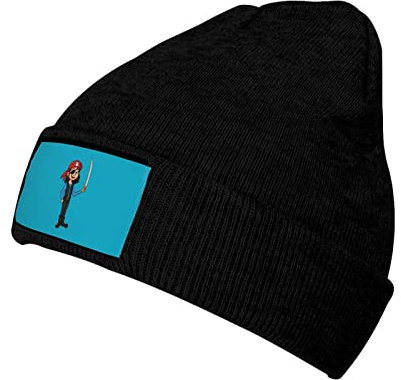 908 Pirate Portant Un Bandana Rouge avec Un Couteau Femme Homme Bonnet Chapeau Classique Bonnet d'hiver Mode Hiver Chapeaux Bonnet De Ski pour Quotidien Ski Hiver