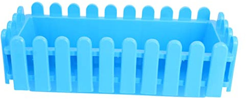 BESPORTBLE Blumentopf Zaun Rechteckiger Blumenkasten, Kunststoff Zaunblumentopf Blumentopf Pflanzkästen Blumenkasten für Balkon Und InnenräUme, 43,5 X 18,5 X 13,5 cm
