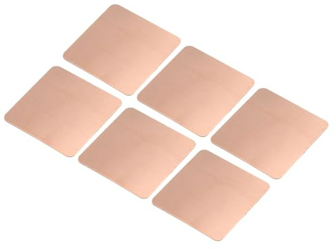 MECCANIXITY Heatsink Copper Pad Shim 20mm x 20mm x 0.3mm Thermal Conductive Heat Sink for Electronic Chip Cooling Pack of 6