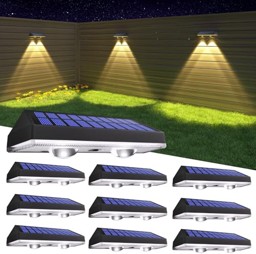 HAMLITE Solar lampen für Außen: GartenGartenleuchten Solar mit 3 Farbtemperaturen - IP65 Wasserdichte Super Hell Solarlampen für Außen für Terrasse Garten Stufen Treppen Zäune - 10 Stücke