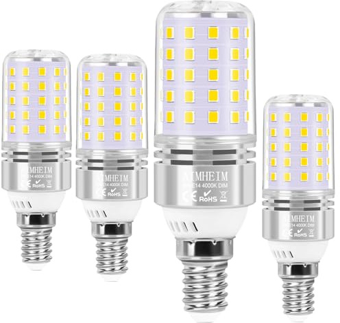 AIMHEIM Led Birne E14 Dimmbar 8W Ersetzt 80W, LED Leuchtmittel Neutralweiß 4000K Maiskolben Lampen Kein Flackern, Energiesparlampe, 4 Stück