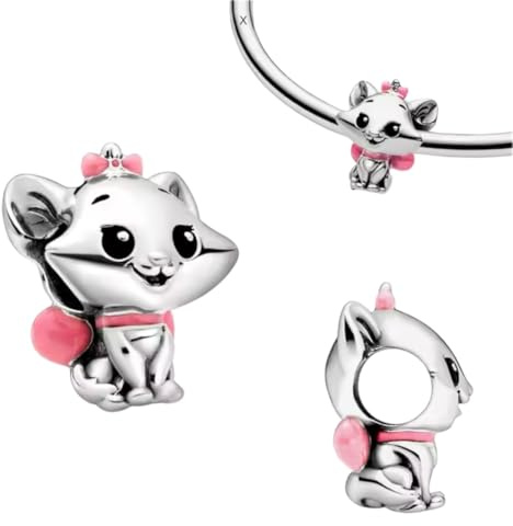 Genérico Disney Aristocats Charm en Argent Sterling 925, Compatible avec Pandora et Autres Bracelets à Breloques, Argent, Femme