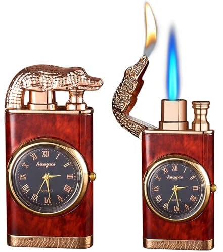 Leikurvo Magisches Doppelflammen-Feuerzeug: 2 Stück, Tierkopf-Design Jetflame Feuerzeug, Vielseitig Einsetzbar, für Outdoor-Camping (Rot)