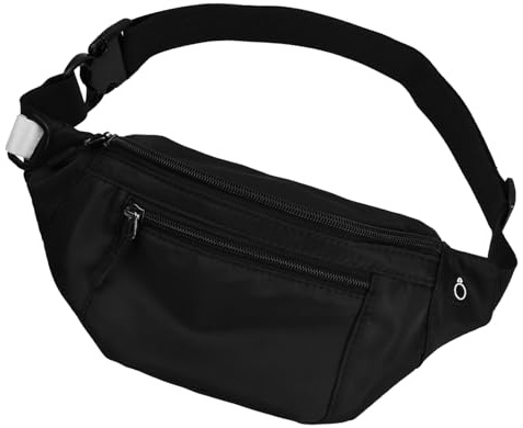 Dokeno Bauchtasche für Damen Herren Wasserdicht Gürteltasche mit Kopfhöreranschluss Verstellbarer Gurt Hüfttasche für Reise Sport Running und Alle Outdoor Aktivitäten (Schwarz)