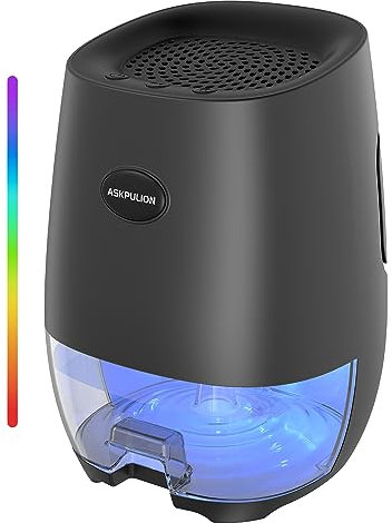 Dehumidifiers for Home, 35oz Small Dehumidifier for Bathroom (300sq.ft) with Auto-off, Sleep Mode, 7 Colors Night Light, Quiet Portable dehumidifier for Bedroom, RV, Closet, Office