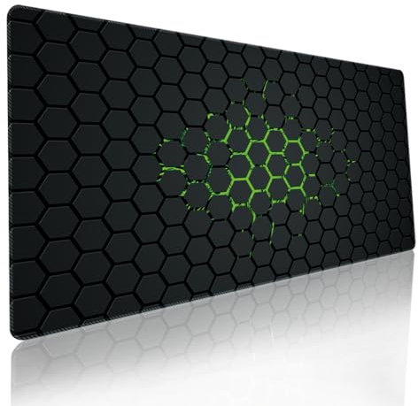 ADM PASS GROUP Alfombrilla para Ratón, Mousepad XXL, Alfombra Gaming, Base de Goma Antideslizante PC, Tapete con Microfibras, Accesorios de Oficina. (Colmena 80x30 cm)