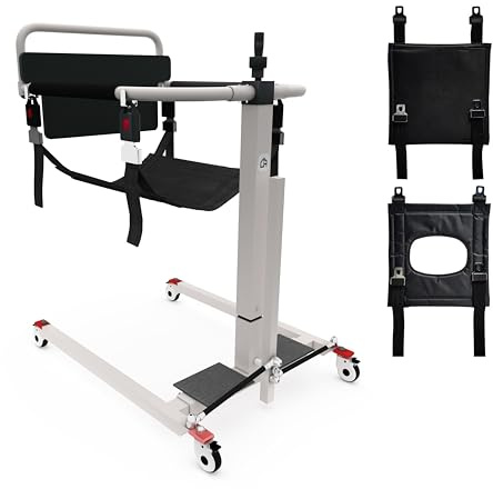 Silla de transferencia y elevador de pacientes 4 en 1 portátil para hogar y coche | Silla grúa elevadora para levantar personas mayores o discapacitadas | Ayuda de movilidad multifuncional