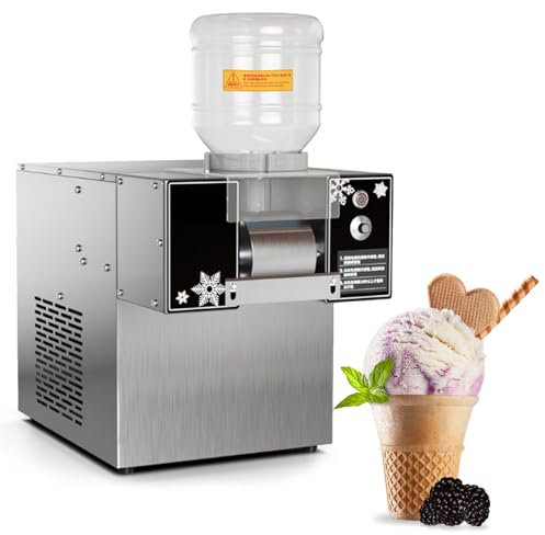 Máquina automática para hacer hielo en nieve - Trituradora de helados eléctrica - 60/120 kg por día - Grosor ajustable - Adecuada para cócteles de bar/leche,60KG