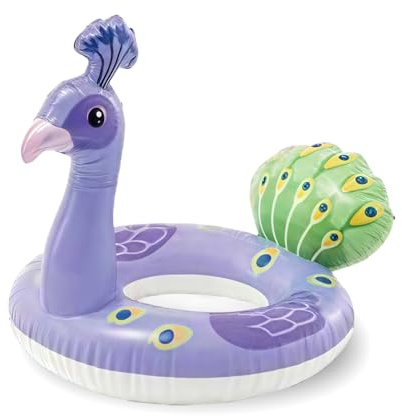 Pfau Schwimmring für Kinder 2-8 Jahre,Dicke PVC Aufblasbar Schwimmreifen Tierform Cartoon Wasserspielring,Pool Schwimmen Ring für Mädchen Sommer Schwimmbad Wasser Outdoor Spielzeug Party Zubehör