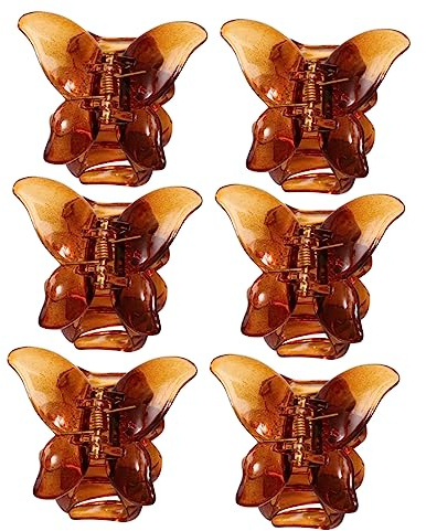 Vaguelly 6 Pezzi Mollette per Chioma a Forma di Farfalla in Plastica con Forte Presa Leggera e Portatile per Uso Quotidiano e Acconciature Eleganti
