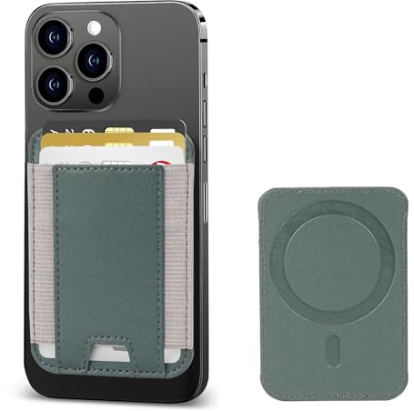FISH DRAGATE Porte Carte magsafe,magsafe Wallet fit 7 Cartes,Porte-Carte magnétique pour Apple magsafe, Support de Carte magnétique magsafe pour 12/13/14(Vert)