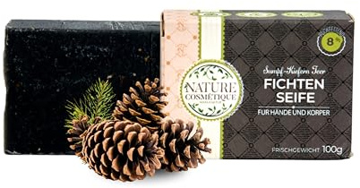 Nature Cosmétique® Feste Seife Sumpfkiefe – für Hände & Körper – Handgemachte Naturseife – Feuchtigkeitsspendend & Hautpflegend – Vegan, Palmölfrei – Made in Germany