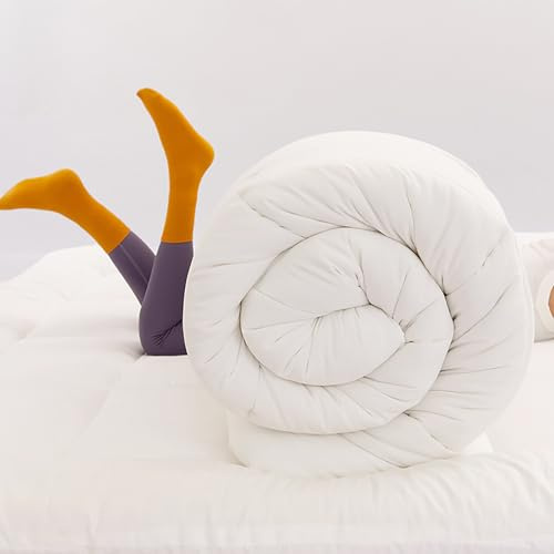 HUJZJY Bedding Edredón de Fibra, Bedding Ligero Edredón, Edredón de Plumas, Edredón de Fibra Duo 4 Estaciones Antiácaros, Extrasuave y Ligero, Sin Ruido al Moverse (A 150X200cm(2kg))
