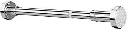 LQSYBHD Duschdraperi spännstång duschdraperistång gardinskena fjäderspänning spännstång ingen borrning krävs gardinstång, för hall (Storlek: 50–80 cm, färg: silver)