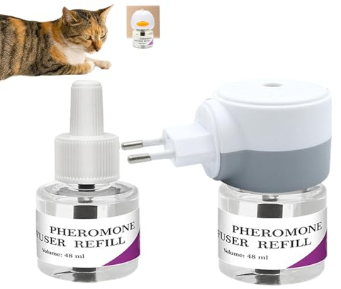 Pheromondiffusor für Katzen | beruhigender Pheromon-Diffusor für Katzen | leiser Komfortgriff bietet Anti-Stress für Kätzchen zu Hause