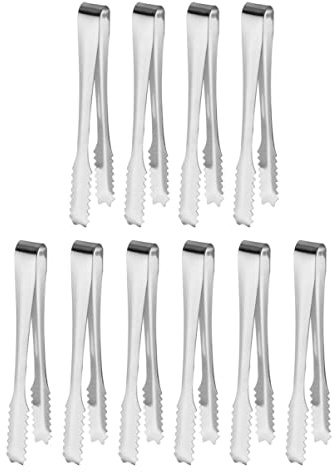 Healifty 10pièces Pinces à Glaçons Acier Inoxydable Avec Dents Pour Ranger Sucre Amuse-gueules Et Glaçons