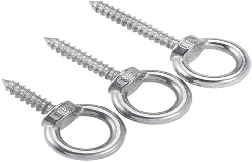 HWJFDC ösenschraube 304 Edelstahl Augenmutter Schraube Rundring Schraubhaken M4 M5 M6 M8 M10 M12(20mm,M12 (1Pcs))