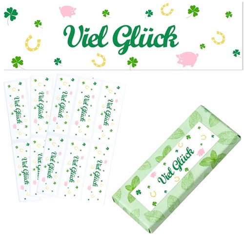 Glücksbringer Prüfung, 120 Blätter viel Glück Prüfung, Schrift Aufkleber für Glückskäfer Schokolade, mini Glücksbringer für Studierende, Die Sich auf Die Klausuren Vorbereiten