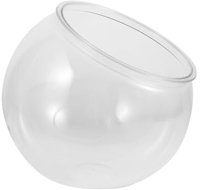 HAMPPLIES Transparente Kunststoff Fischschale Multifunktional Rund Für Goldfische Pflanzen Hydrokultur Kleine Aquariumschale Für Büro Und Zuhause