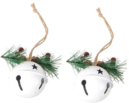 OUNONA 2pezzi Campane Natalizie Decorative in Ferro Accessori Per Alberi Di Natale Decorazioni Forma Di Campane Per Appendere Alla Porta Albero Come Regalo Di Natale
