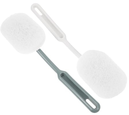 Ipetboom Long Handled Shower Cleaning Brush, 2pcs Scouring Pad Bathroom Brush with Pp Handle, Sturdy Cleaning Tool for Bathroom, Wall and Bathtub Stains, Easy to Replace