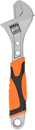 plplaaoo Chiave inglese regolabile in acciaio al carbonio da 20,3 cm, chiave inglese portatile multifunzione con fori a stella esagonali, strumento professionale per meccanici,