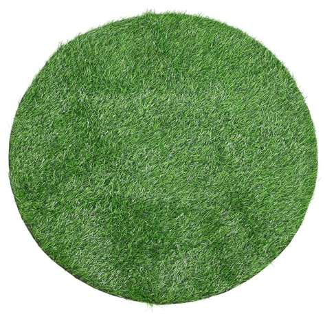 EPIGEIST Tappeto Erboso Artificiale Rotondo 100 CM Sintetica Verde per Esterni Decorazione Giardino e Tombino Prato Sintetico Realistico per Patio e Balcone Facile Installazione