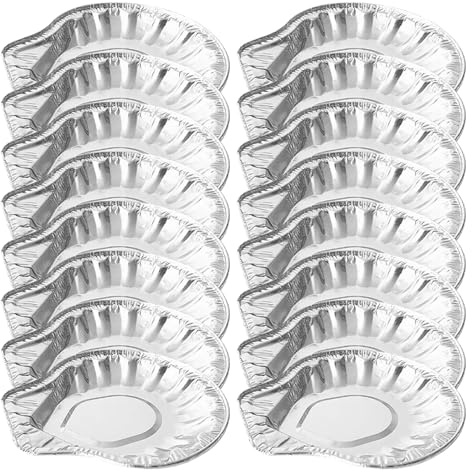 Zerodeko Plateaux Jetables en Aluminium de Coquille D’huître 100 Pièces, Petits Plats Résistants, Cuisson Uniforme au Four et Barbecue, pour Fruits de Mer et Apéritifs, Service Facile et Pratique
