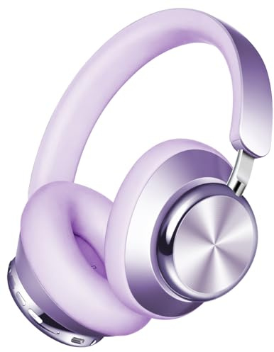 Wentronic Headphones Wireless Active Noise Cancelling Over Ear Headphones Headphones with Soft Ear Cushion - Purple
