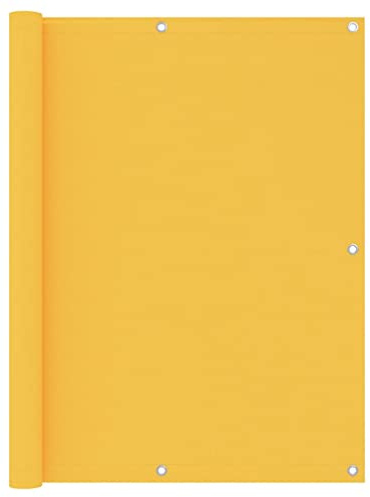 Mokuyary Protección visual para balcón, color amarillo, 120 x 500 cm, tela Oxford, revestimiento de balcón, cubierta opaca contra el viento para jardín, terraza, exterior