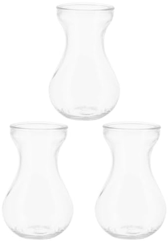 BESPORTBLE 3pcs Glass Flower Vases for Bouquets, Small Rustic Tulip Vase Set, Water Propagation Containers for Home Décor and Wedding Centerpiece